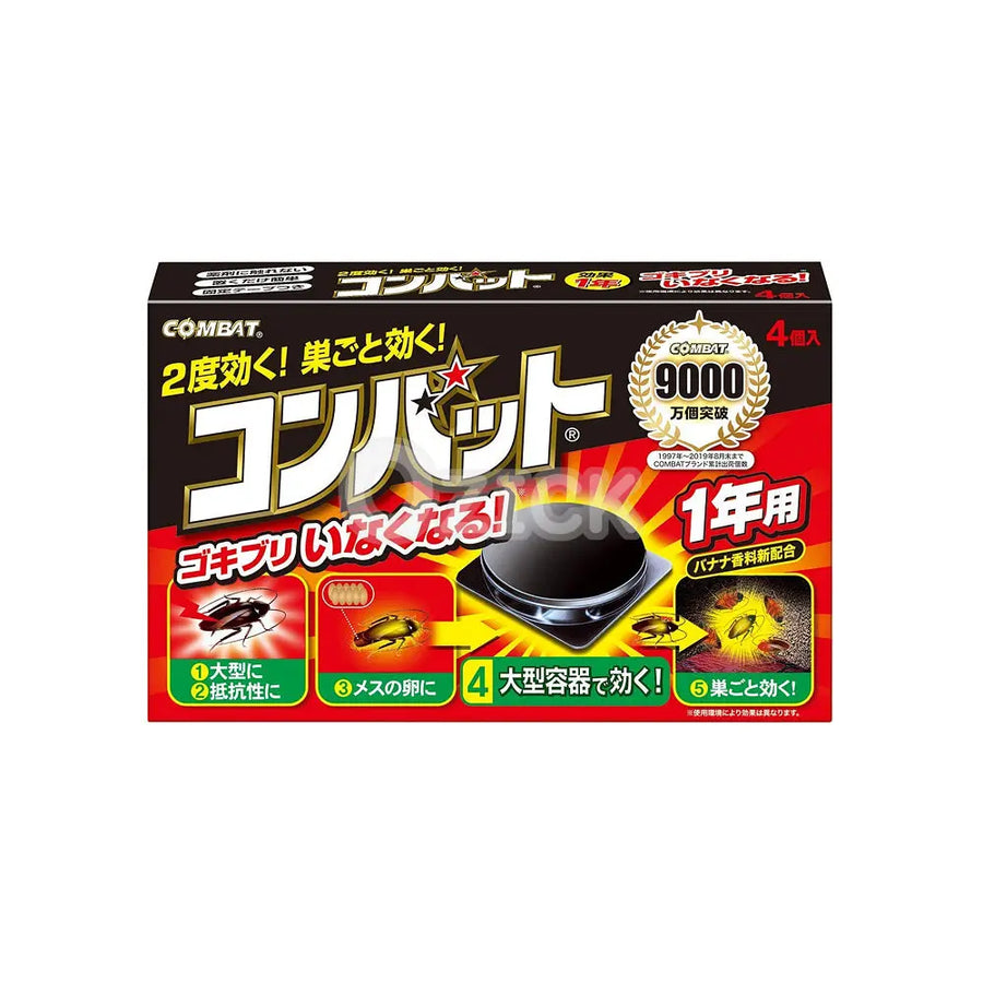 [KINCHO] 바퀴벌레 퇴치 컴뱃 1년용 4개입 - 모코몬 일본직구