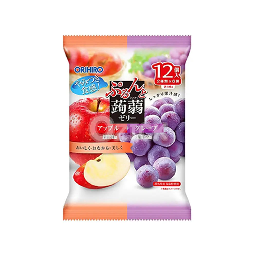 [ORIHIRO] 오리히로 푸룬토 곤약젤리 파우치 두가지맛 사과 포도 12개입 - 모코몬 일본직구