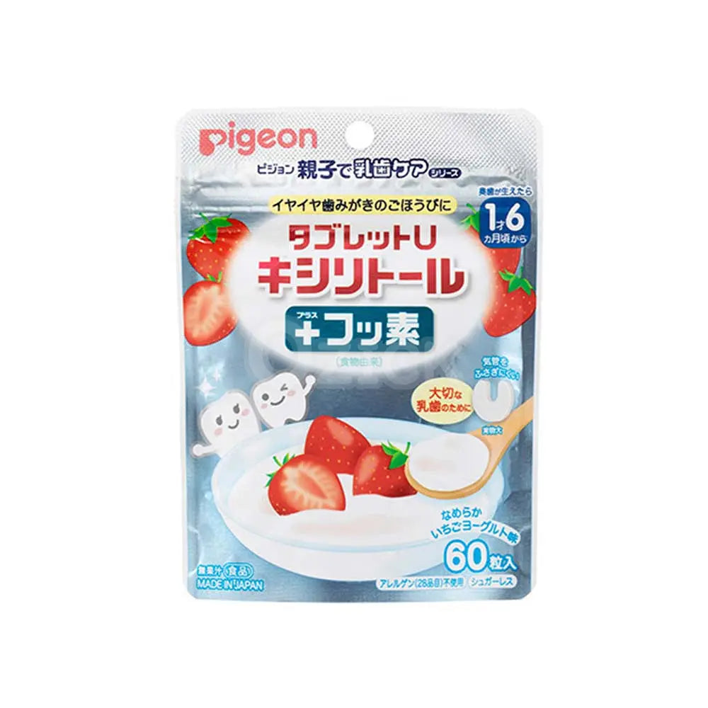 [PIGEON] 태블릿 U 자일리톨 + 딸기 요구르트 맛 60개 - 모코몬 일본직구