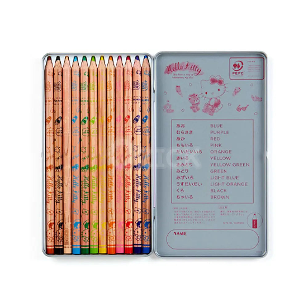 [SANRIO] 헬로키티 색연필 12색 세트 - 모코몬 일본직구