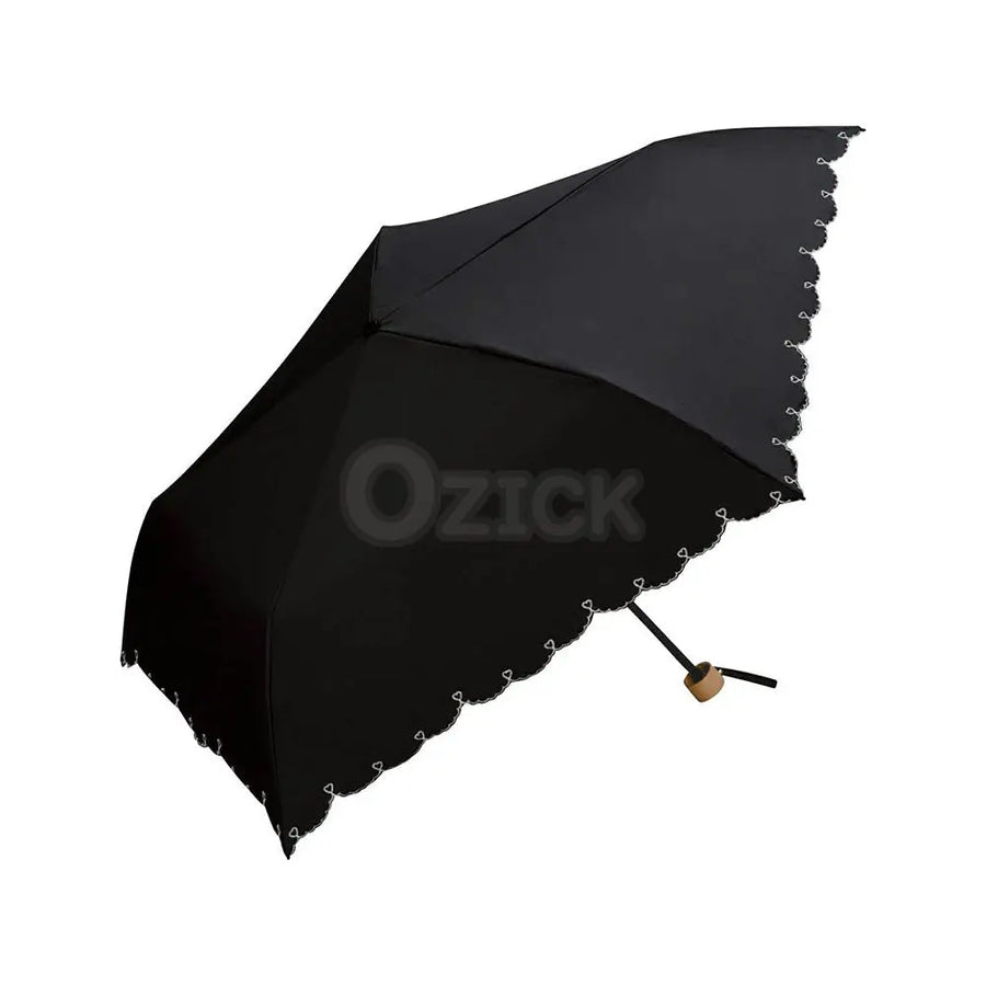 [WPC] 양산 접이식 우산 차광 경량 하트 스캘럽 mini  블랙 - 모코몬 일본직구